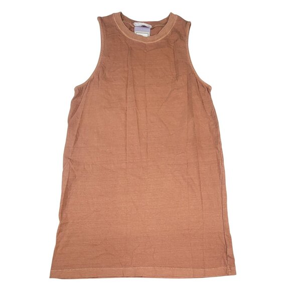 Double Zero Mini Dress Sleeveless Rust Womens Large Cotton New with Tags - Picture 1 of 5